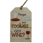 Wooden Plaid Gift Tag Ornament - Got Wine?