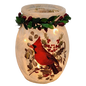 4 Inch Lighted Jar with Garland - Solo Cardinal Elegance