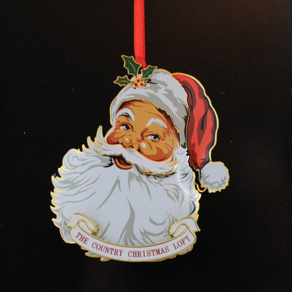 Nostalgic Look Santa Collectible Brass Ornament