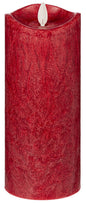Wax LED Pillar Candle - Red - 3x8