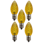 C7 Faceted Led Bulb - 5 Piece - Yellow