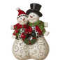 Cheerful Snowman Couple Figurine