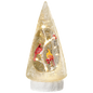 Lighted Glass Cardinal Holly Tree - 10 Inches tall