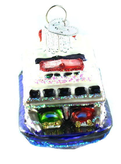 Ferry Boat Glass Ornament