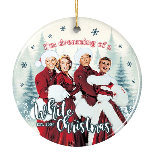 White Christmas Movie Ceramic Ornament