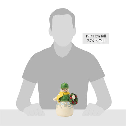 Snowman in John Deere Hat - Figurine