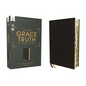 Nasb, the Grace and Truth Study Bible (Trustworthy and Practical Insights), Bonded Leather, Black, Red Letter, 1995 Text, Thumb Indexed, Comfort Print - Bonded Leather