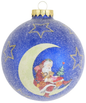4-Inch Royal Velvet "Santa on the Moon" Glass Ornament