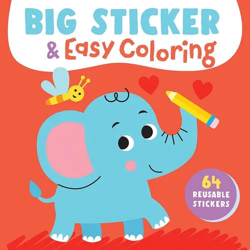 Big Sticker & Easy Coloring (Elephant): 64 Reusable Stickers - Board Book