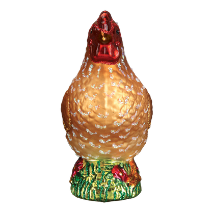 Spring Chicken Glass Ornament