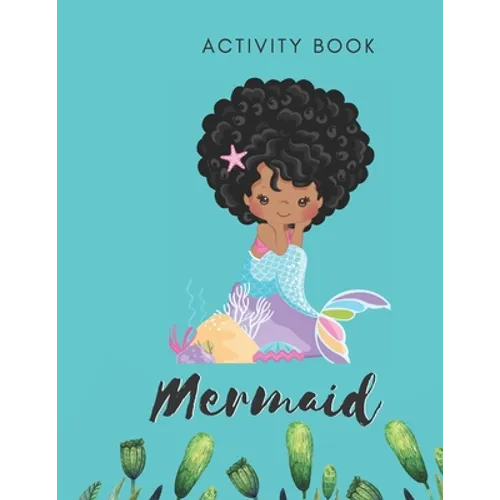 Mermaid Activity Book: Tracing Puzzles - 30 Pages - Paperback - Made In USA - Size 8.5x11 for Children - Paperback