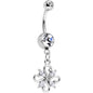 Clear CZ Gem Fashionable Framework Twist Dangle Belly Ring