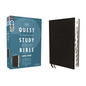 Niv, Quest Study Bible, Large Print, Bonded Leather, Black, Thumb Indexed, Comfort Print: The Only Q and A Study Bible - Bonded Leather