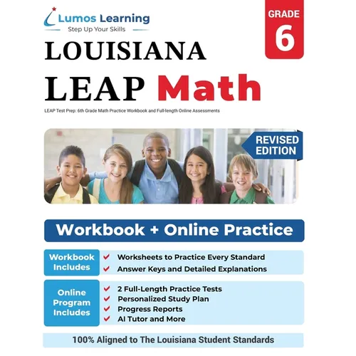 LEAP Test Prep: 6th Grade Math Practice Workbook and Full-length Online Assessments: LEAP Study Guide - Paperback
