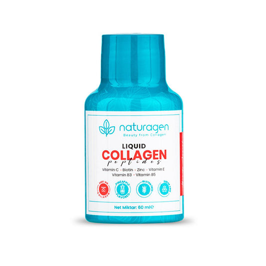 Naturagen Liquid Collagen Peptides Shots - 2500mg Type I&III Collagen, Gluten-Free, Halal Certified Anti-Aging Supplement