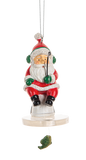 Ice Fishing Santa  Ornament