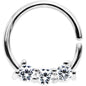 18G 5/16 Clear Cubic Zirconia Stainless Steel Circular Ring