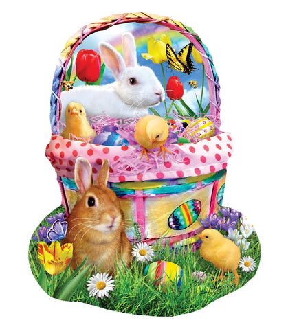Bunny's Easter Basket Shaped Puzzle