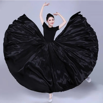 Yellow Satin Solid Color Performance Skirt