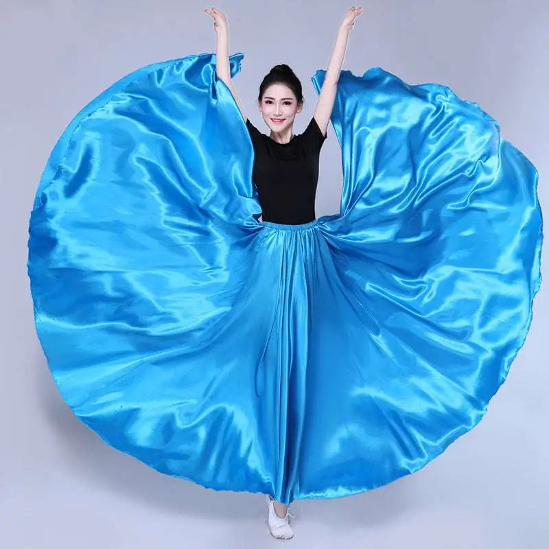 Yellow Satin Solid Color Performance Skirt