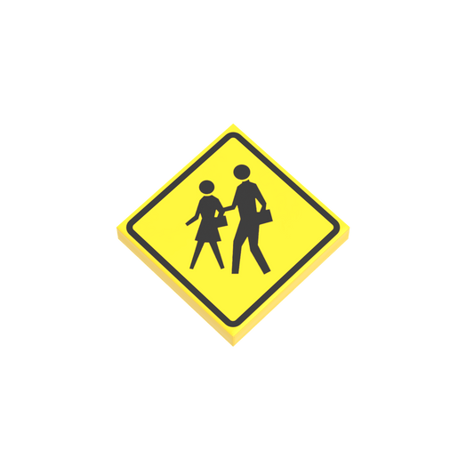 School Street Sign - Custom Printed 2x2 Tile - Made Using a LEGO® Part