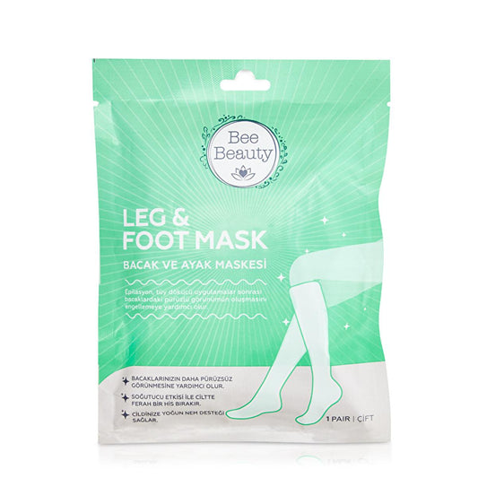 Bee Beauty Moisturizing Leg and Foot Mask - Hydrating Leg Care for Dry Skin, Post-Waxing Soothing Relief