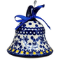 Ceramic Holiday Bell - Frosted Floral Pattern
