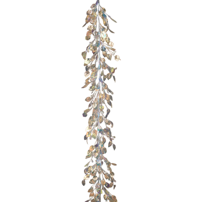 72-Inch (6-Foot) Holographic Holiday Garland with Jewels