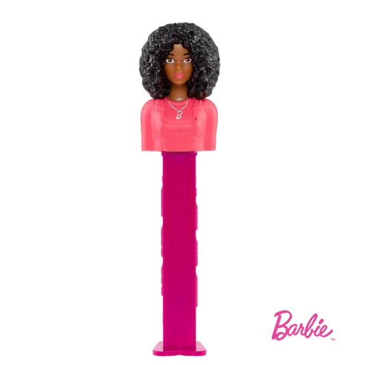 Pez Barbie Dispenser with 3 Candy rolls - Black Hair Barbie