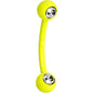 3/8 Clear Gem Yellow Acrylic Over Steel Curved Eyebrow Piercing