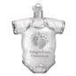 Babys First Christmas White Baby Onesie Glass Ornament