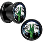 Cemetery Zombie Hand Halloween Black Anodized Plug Set 00G