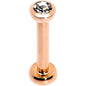Clear 2mm Gem Rose Gold Tone Internally Threaded Cartilage Earring