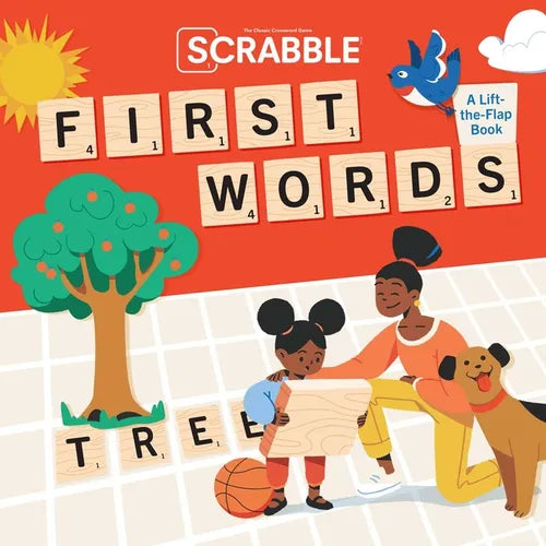 Scrabble: First Words: (Interactive Books for Kids Ages 0+, First Words Board Books for Kids, Educational Board Books for Kids) - Board Book