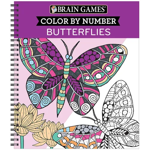 Brain Games - Color by Number: Butterflies - Spiral
