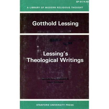 Lessing's Theological Writings: Selections in Translation - Paperback