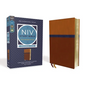 NIV Study Bible, Fully Revised Edition, Personal Size, Leathersoft, Brown/Blue, Red Letter, Comfort Print - Imitation Leather