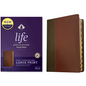 NKJV Life Application Study Bible, Third Edition, Large Print (Leatherlike, Brown/Mahogany, Indexed, Red Letter) - Imitation Leather