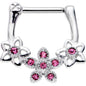 16G 5/16 Pink Gem Field of Flowers Septum Clicker