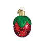 Sparkling Strawberry Glass Ornament