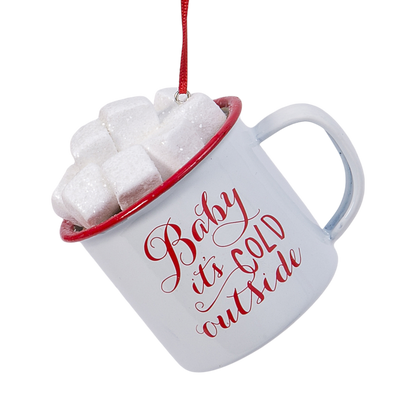 Hot Cocoa Mug with Marshmallows Ornament - Baby it's Cold Outside