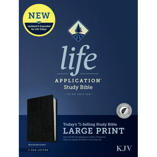 KJV Life Application Study Bible, Third Edition, Large Print (Bonded Leather, Black, Indexed, Red Letter) - Bonded Leather