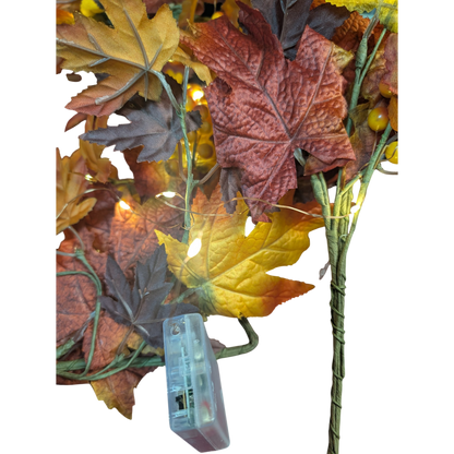 Lighted Harvest Leaf & Berry Garland - 72 Inches