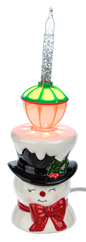 Light Up Bubble Light Snowman Figurine