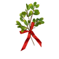 Mistletoe Pick with Red Satin Bow