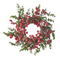 Iced Mixed Berry and Pinecone Mini  Wreath-Candle Ring