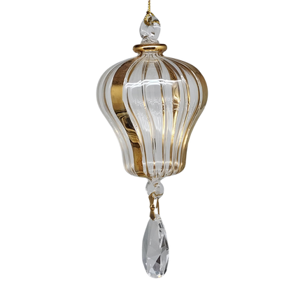 Blown Egyptian Glass Gold Hot Air Balloon