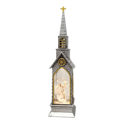 Lighted Church Waterglobe -  Angel