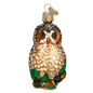 Spotted  Owl Glass Ornament
