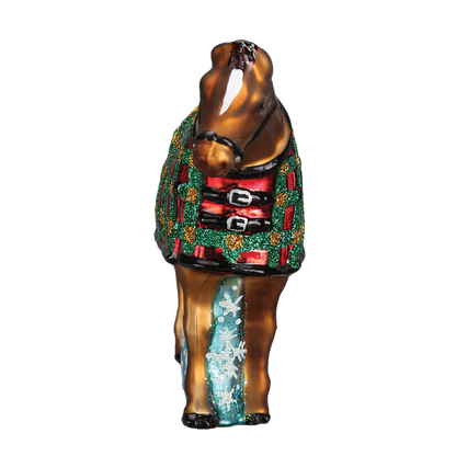 Snowflake Horse Glass Ornament